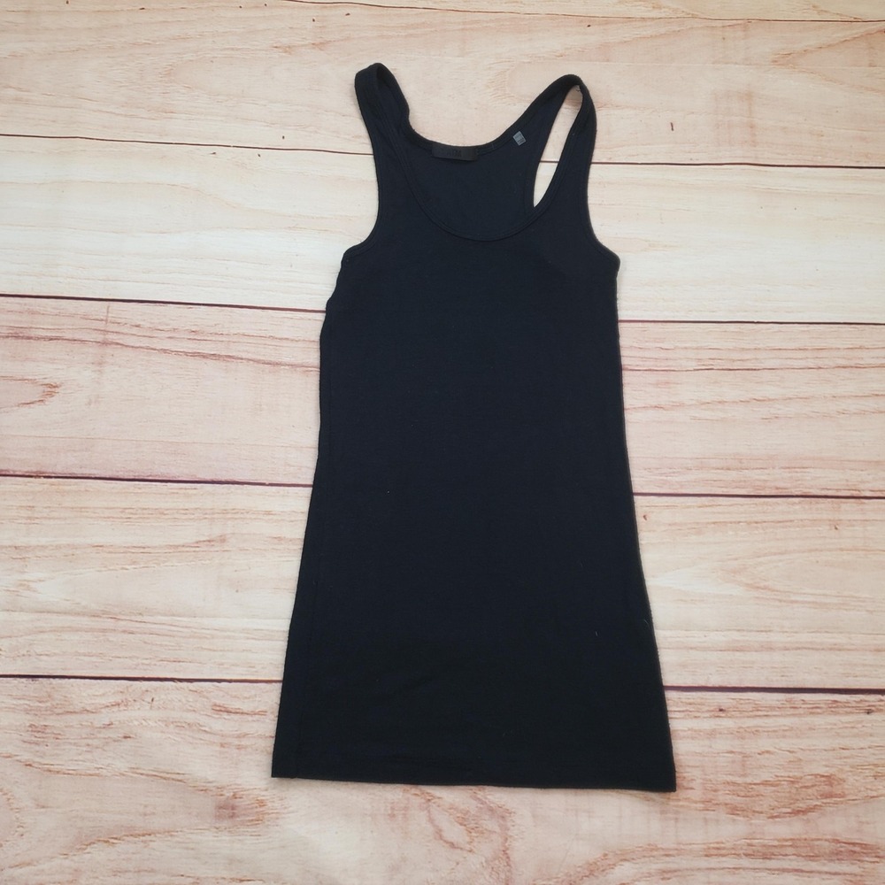 ATM Anthony Thomas Melillo Tank Top Womens XS Black Ribbed Scoop Neck Basic